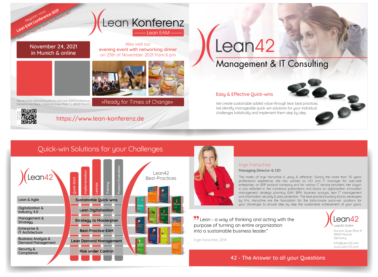 Werbeflyer für Lean42 Unternehmen​