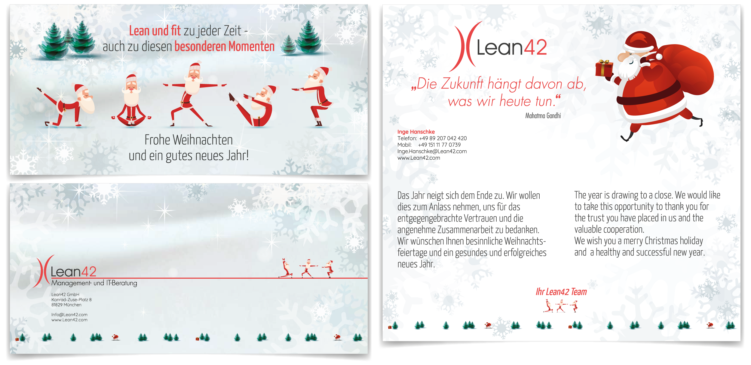 Falzkarte Weihnachtsmailing Lean42