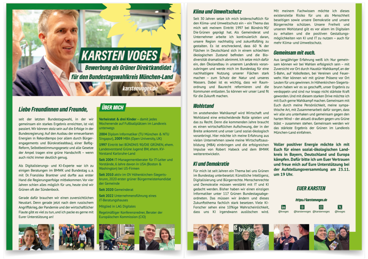 Flyer DinA 4 zweiseitig Karsten Voges