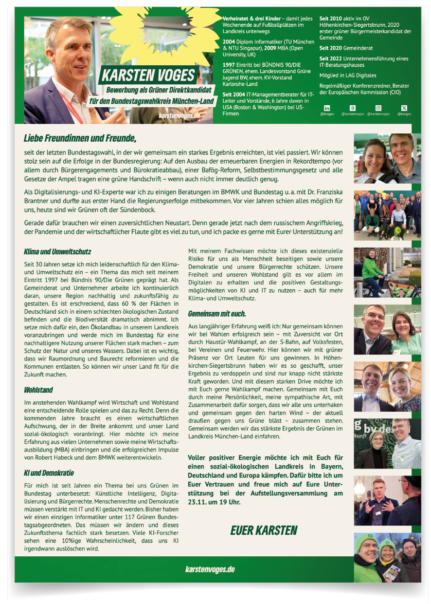 Flyer DinA 4 einseitig Karsten Voges