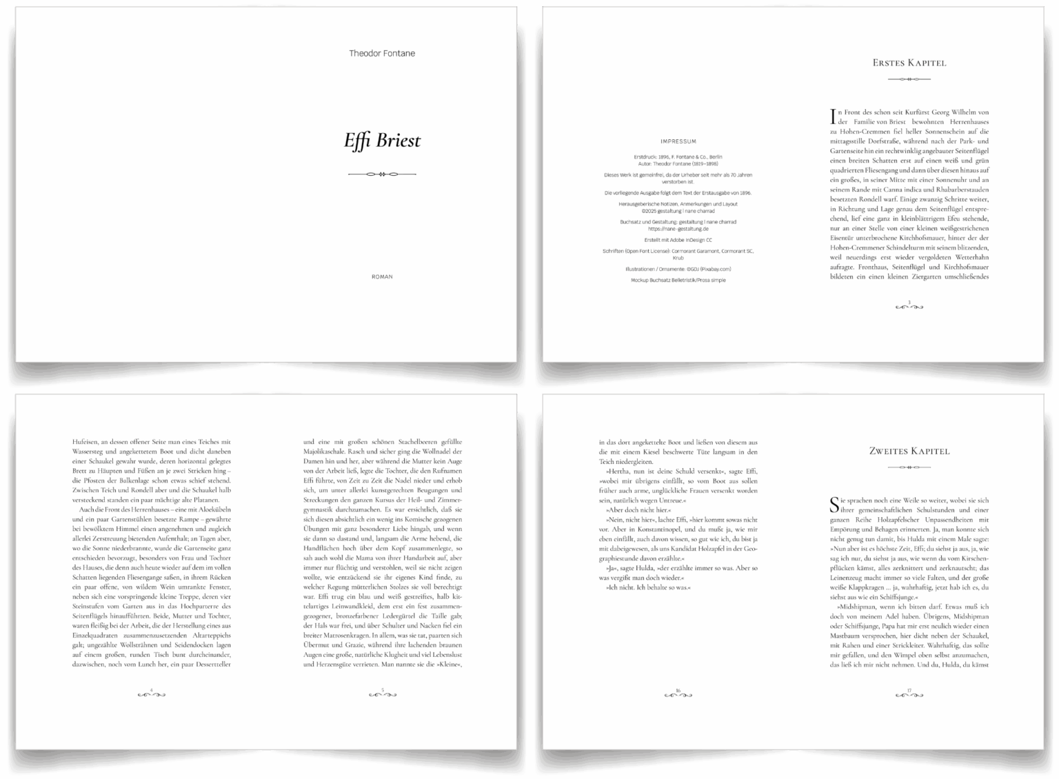 Mockup Buchsatz Belletristik/Prosa mit dezenten Verzierungen