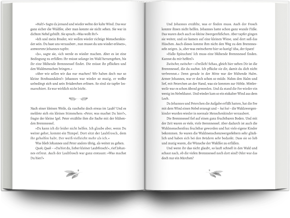 Mockup Buchsatz Belletristik mit Illustrationen