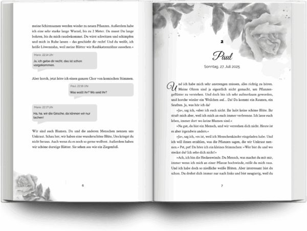 Mockup Buchsatz Belletristik/Romance mit Illustrationen