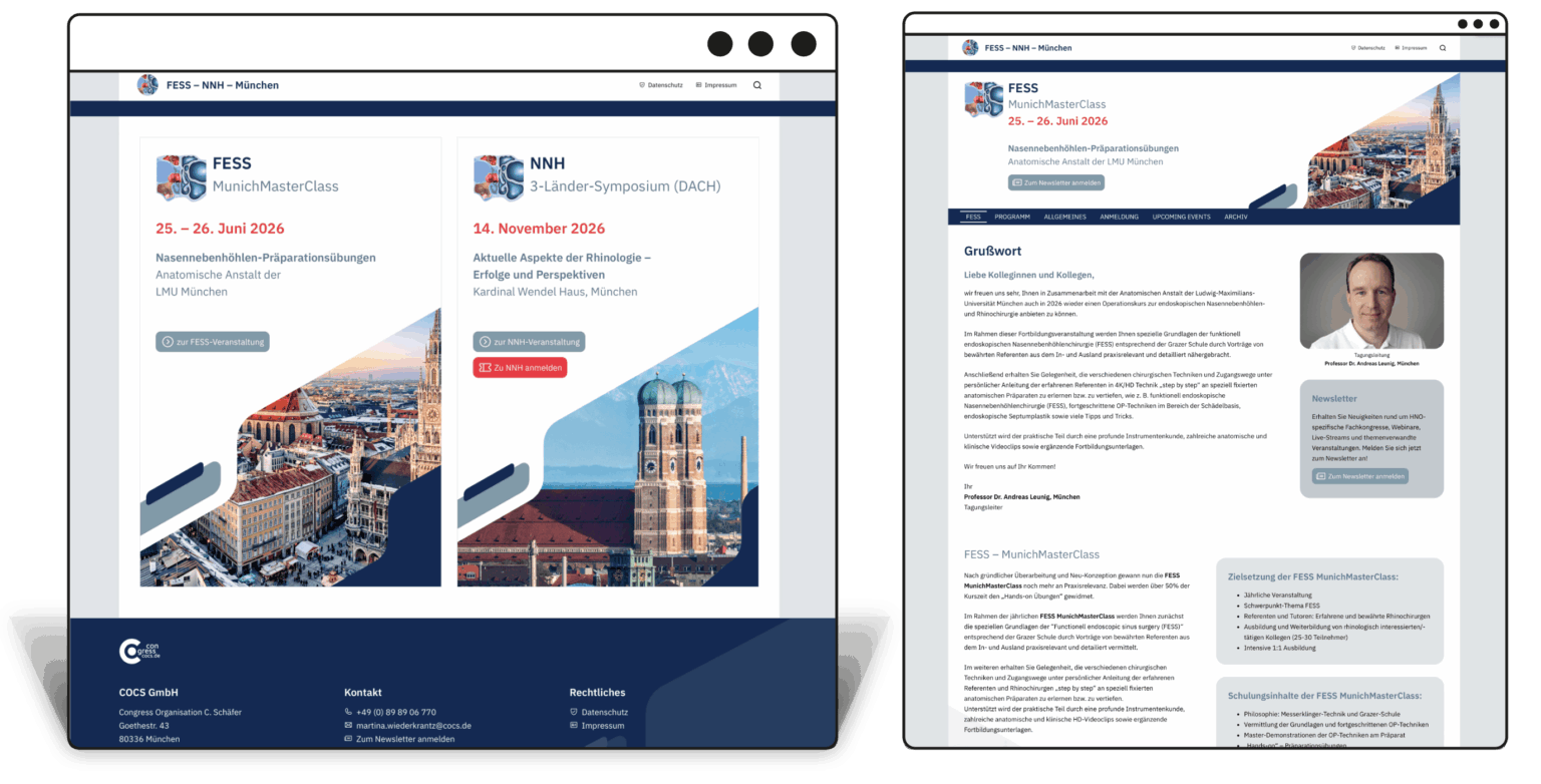 Kongresshomepage "FESS-NNH" (COCS media GmbH)