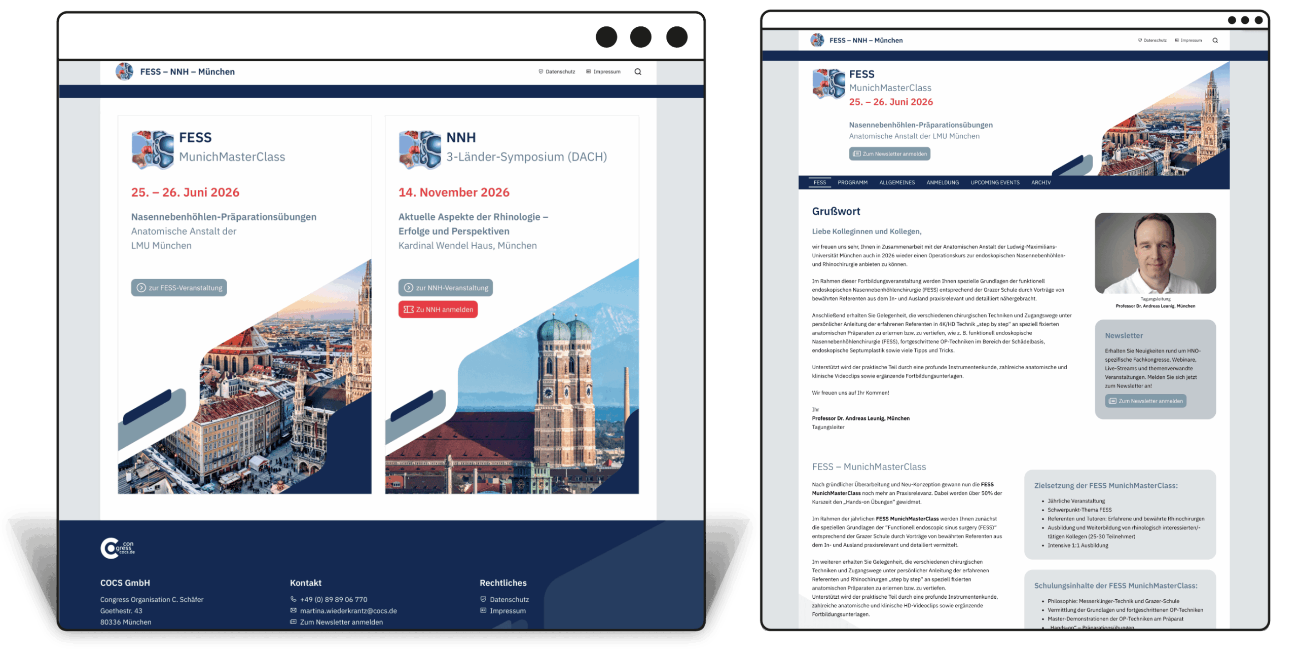 Kongresshomepage "FESS-NNH" (COCS media GmbH)